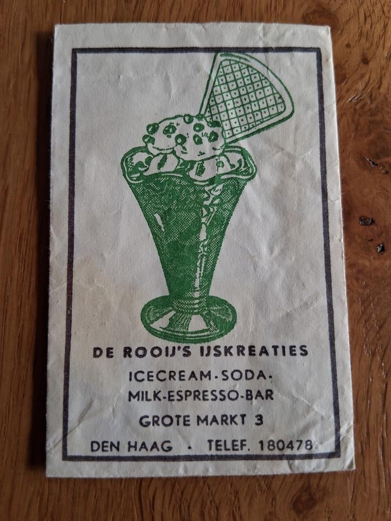 Suikerzakje #418 De Rooij's IJskreaties Den Haag, Ophalen of Verzenden, Nederland