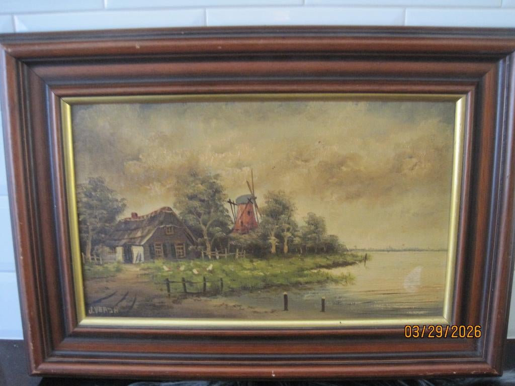 Schilderijtje van J.Verda, Antiek en Kunst, Ophalen of Verzenden