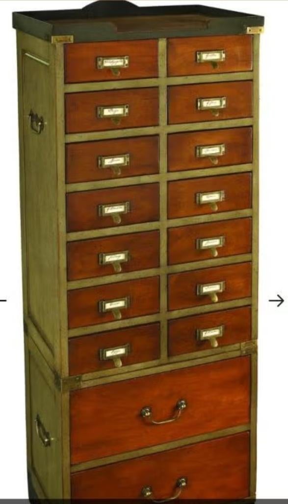 Apothekerskast antiek, Ophalen, 100 tot 150 cm, Teakhout, 50 tot 100 cm