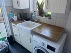 Bijkeuken aanrecht spoelbak onderkastjes en bovenkastjes, Ophalen, Gebruikt, Wit, Enkelwandige keuken