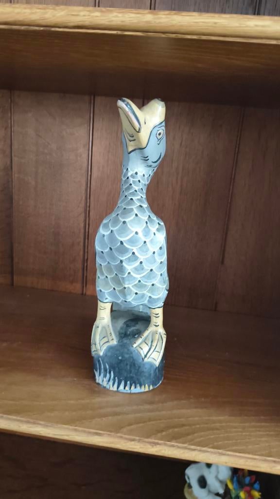 Decoratieve houten vogel figuur - 26cm hoog, Ophalen, Zo goed als nieuw, Dier