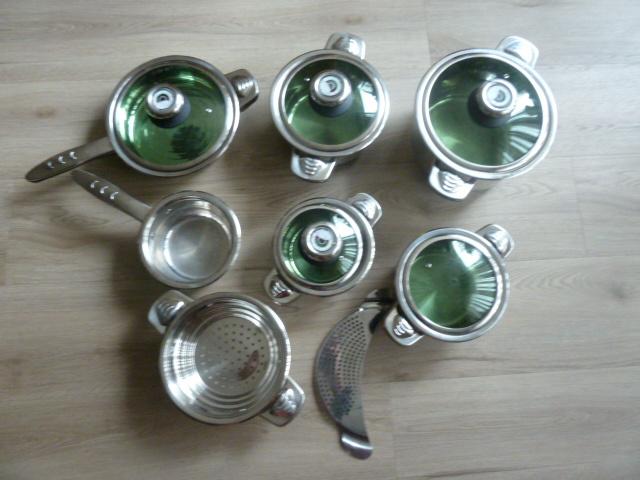 Edelstahl PANNENSET - Maten staan in de advertentie, Ophalen of Verzenden, Gebruikt, Rvs, Pannenset