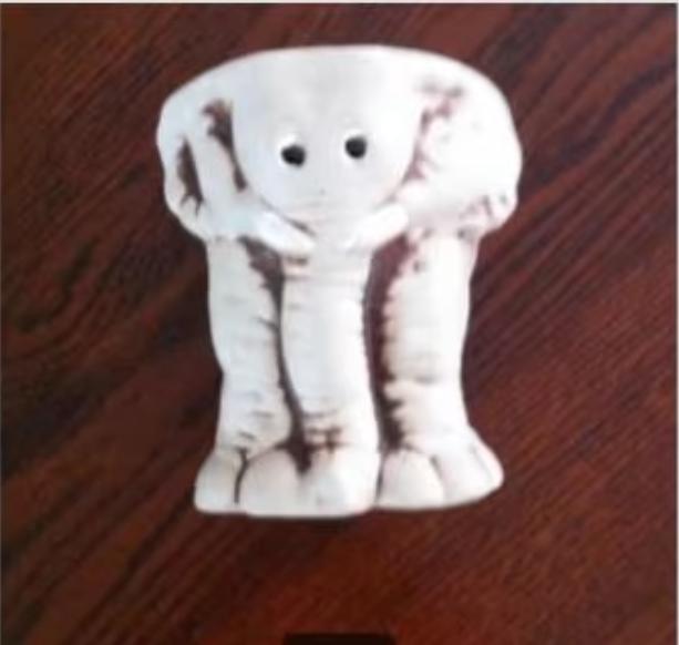 Bloempotje Decoratie Olifant aardewerk beige, Ophalen of Verzenden, Zo goed als nieuw, Overige vormen, Aardewerk