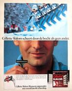 18 vintage reclames verzorging 77-85 Gillette scheren, Ophalen of Verzenden, Reclamebord