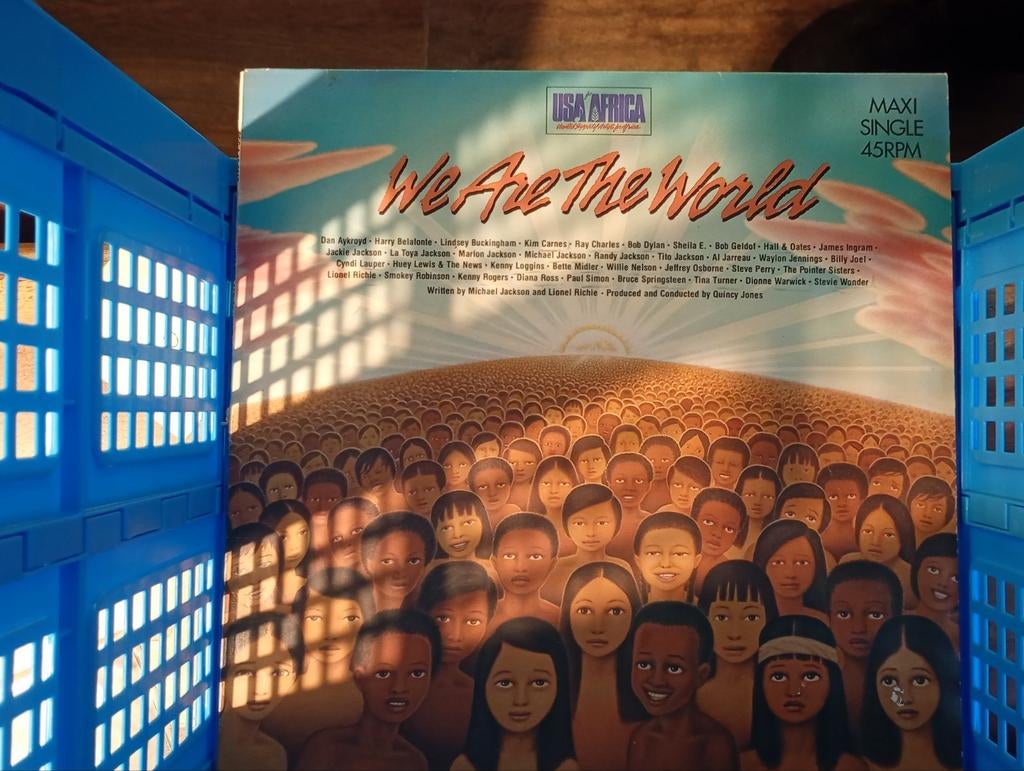 USA For Africa - We Are The World LP (Maxi Single 45RPM), Ophalen of Verzenden, 1980 - 1989, Gebruikt, 12 inch
