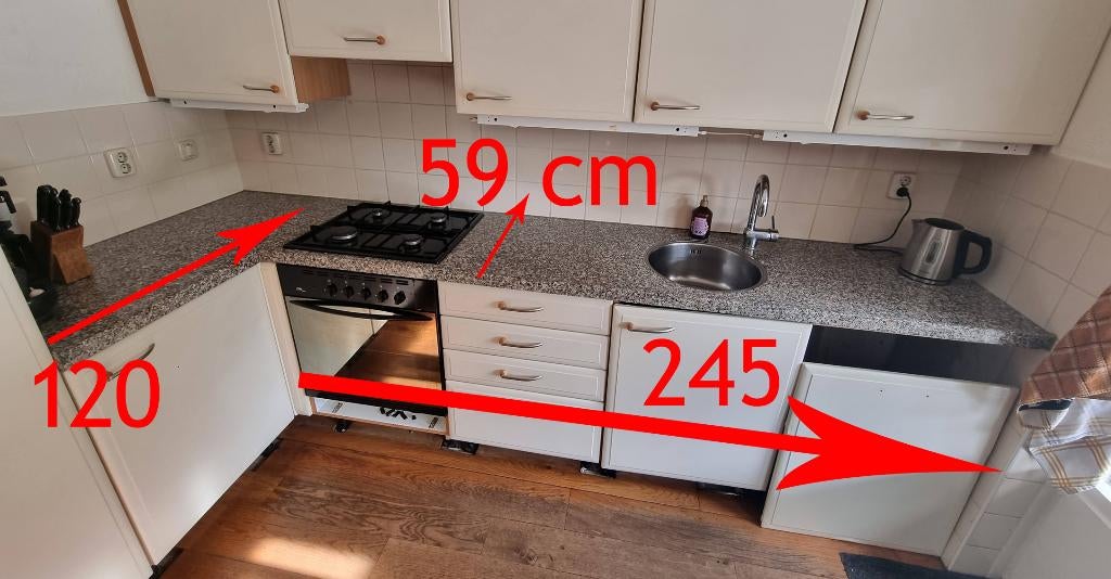 Aanrechtblad, Ophalen, Gebruikt, 200 cm of meer, 150 tot 200 cm