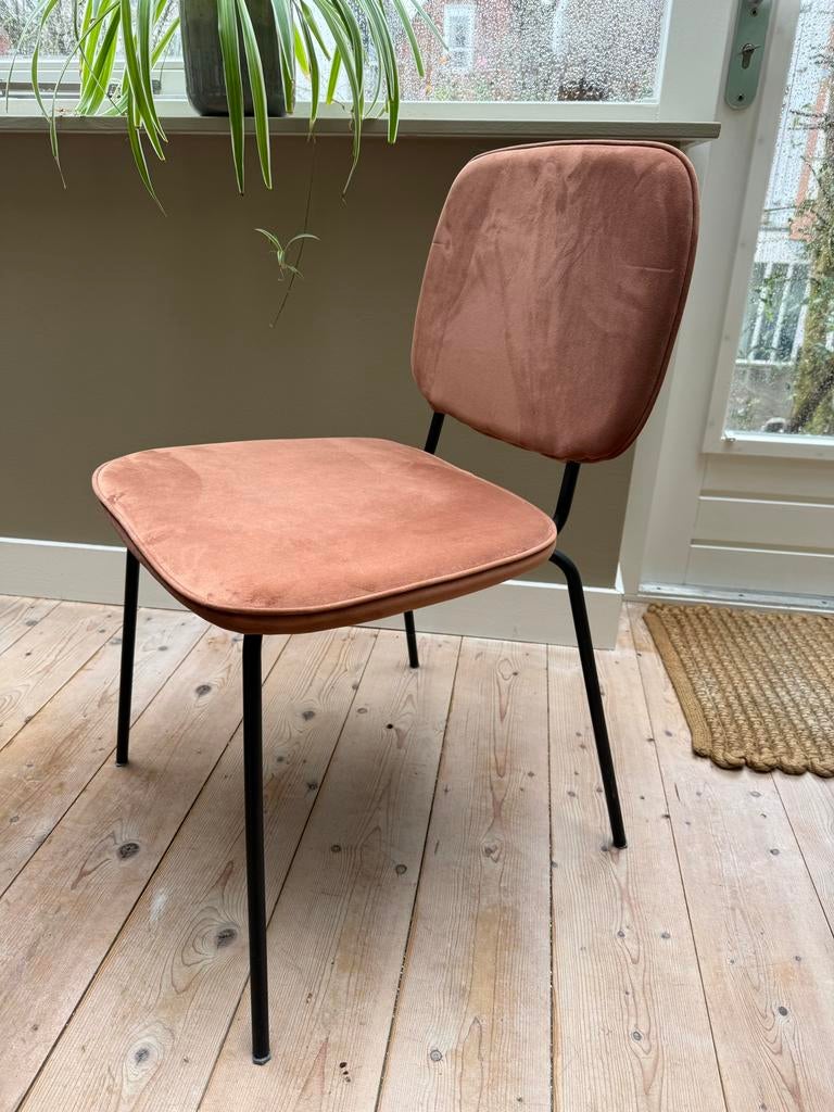 House Doctor Comma stoelen, donkerroze velours (4 stuks), Huis en Inrichting, Ophalen, Gebruikt, Overige kleuren, Vier