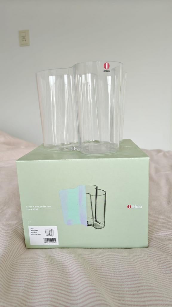 Iittala alvar aalto maljakko vaas 120mm clear, Ophalen, Nieuw
