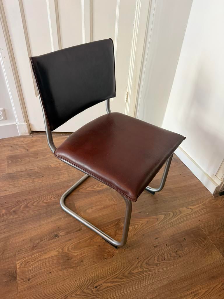 Gispen stoel, Huis en Inrichting, Stoelen, Ophalen, Gebruikt, Bruin, Leer