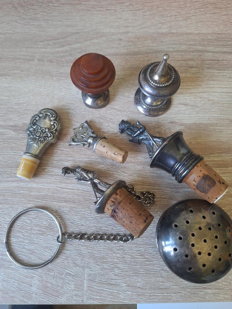 Lot zilver Vintage en antiek flessendoppen, Ophalen of Verzenden