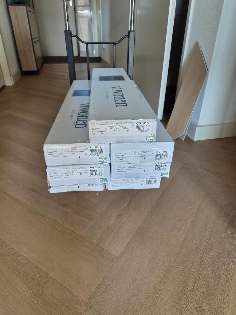 PVC vloer, Ophalen, Bruin, Vis graat, Nieuw