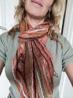Nieuwe katoenen sjaal gestreept oranje/veelkleurig, Ophalen of Verzenden, Nieuw, Maat 46/48 (XL) of groter, Sjaal