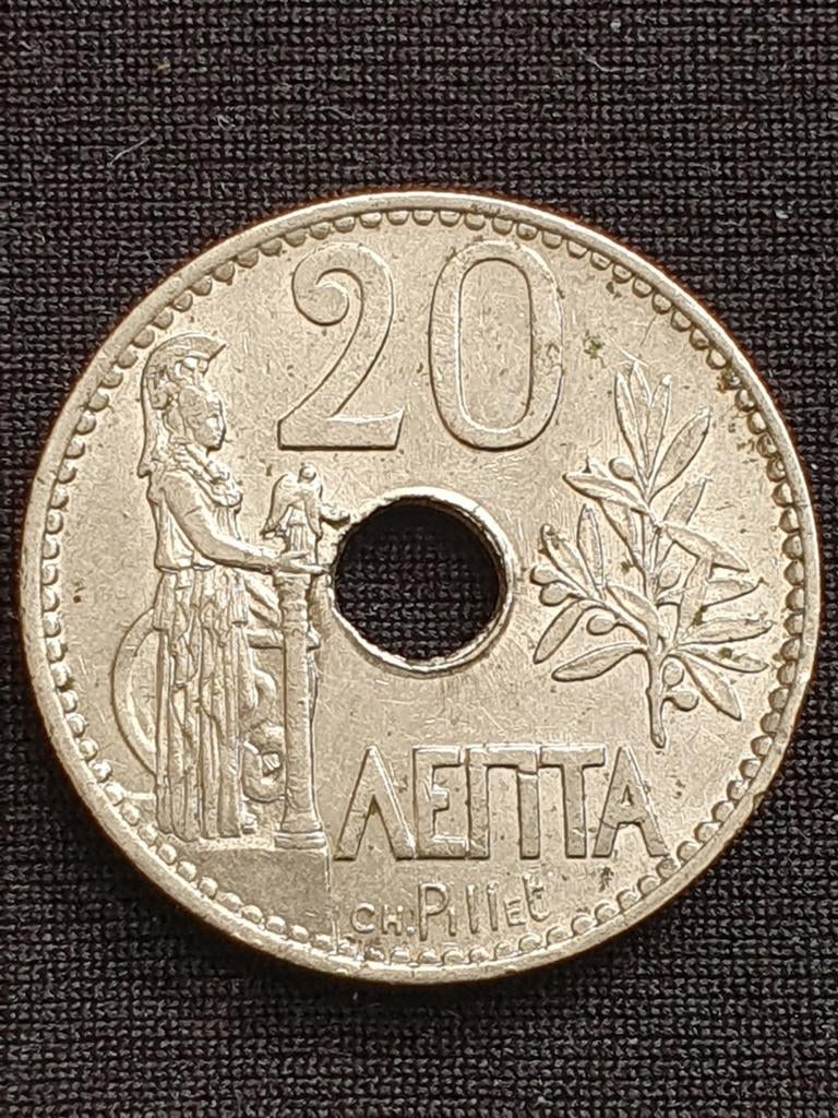 Oude 20 Lepta munt uit 1912 Griekenland., Ophalen of Verzenden, Overige landen, Losse munt