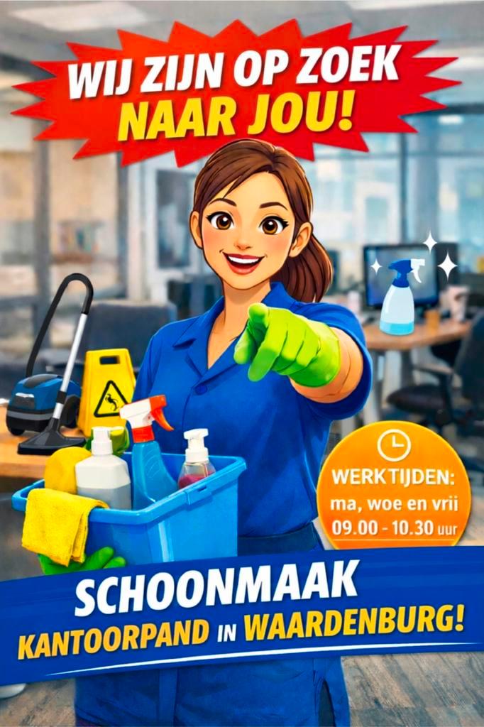 GEZOCHT schoonmaakmedewerk(st)er Waardenburg, Tickets en Kaartjes, Recreatie | Pretparken en Attractieparken, Eén persoon