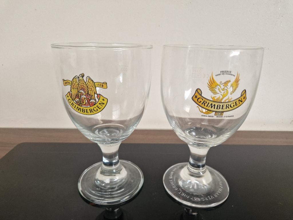 2 stuks GRIMBERGER bierglazen, 33cl, Verzamelen, Biermerken, Ophalen of Verzenden, Zo goed als nieuw, Glas of Glazen, Overige merken
