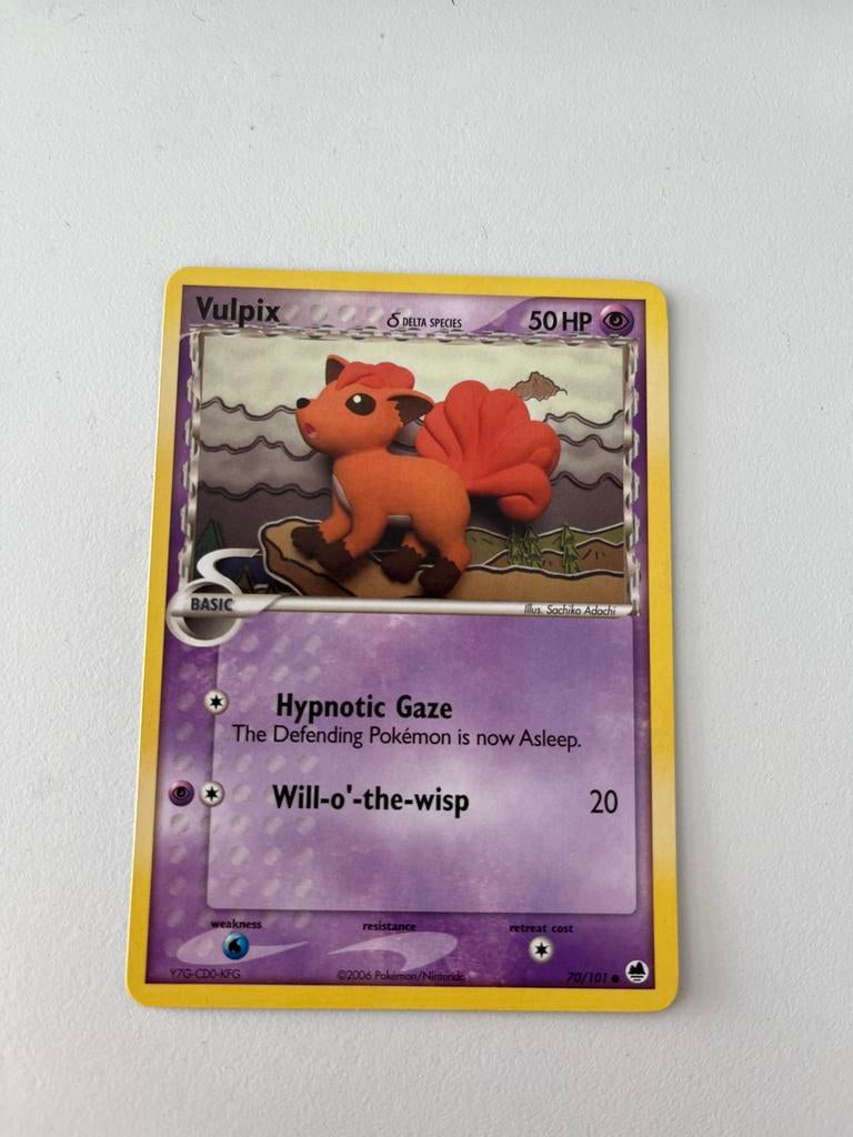 Vulpix Pokémon Kaart  70/101 Dragon Frontiers, Ophalen of Verzenden, Zo goed als nieuw, Losse kaart