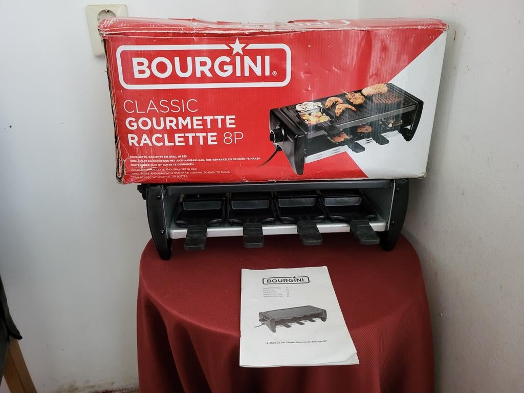 Bourgino Gourmette Raclett Grill -8p, Ophalen of Verzenden, Gebruikt, 8 personen of meer