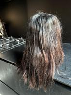 Pruik, haarstuk. V- part. Echt haar. Donker Bruin, Ophalen of Verzenden, Gebruikt, Pruik of Haarverlenging