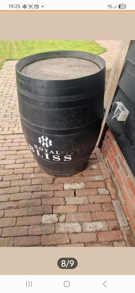 Regenton/dompelbad hardhout wijnvat, Tuin en Terras, Regentonnen, 150 liter of meer, Ophalen, Gebruikt, Hout