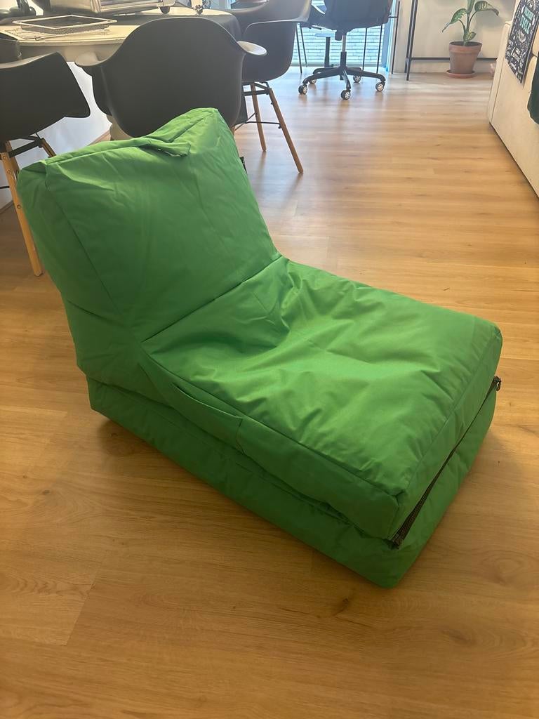 Groene opvouwbare zitzak / zitzakstoel, zo goed als nieuw, Ophalen, Zo goed als nieuw, Groen, Zitzakstoel