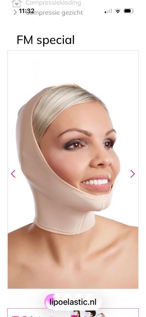Lipoelastic gezichtsmasker compressie, Ophalen of Verzenden, Gebruikt, Gehele gezicht, Verzorging
