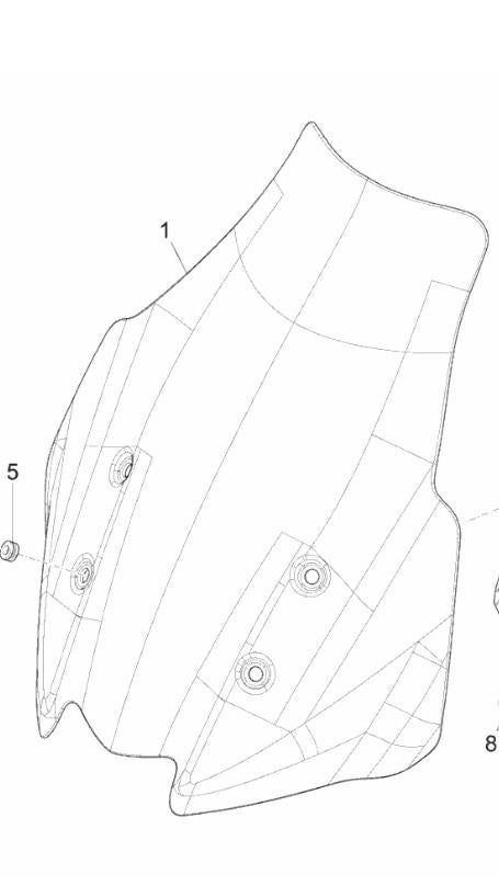 Origineel windscherm Piaggio MP3 530 Exclusive 2025, Motoren, Ophalen
