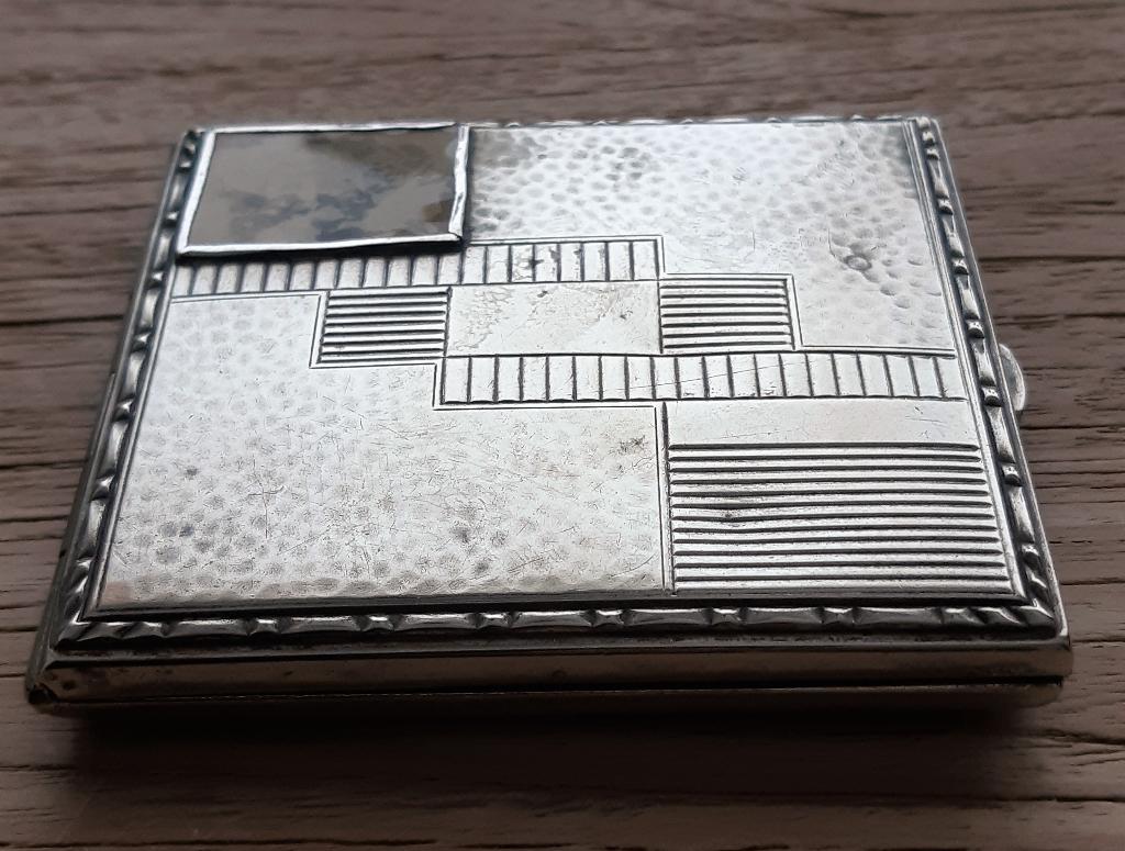verzilverd sigarettendoosje doosje jaren 30 art deco, Antiek en Kunst, Ophalen of Verzenden