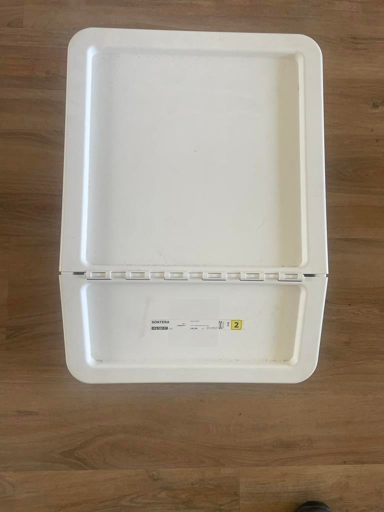 IKEA SORTERA Opbergbak met Deksel - Wit, Ophalen, Kunststof, Gebruikt, 50 tot 100 cm