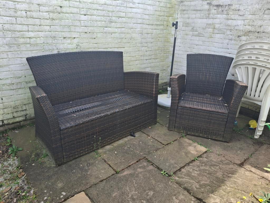 Gratis af te halen tuinbank en tuinstoel, Tuin en Terras, Tuinsets en Loungesets, Ophalen, Gebruikt