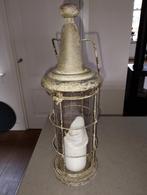 Decoratieve ijzeren kandelaar met glazen koker, Antiek en Kunst, Antiek | Kandelaars, Ophalen