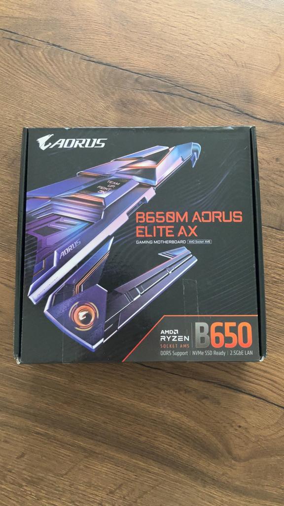 Gigabyte B650M AORUS Elite AX moederbord – gloednieuw, Computers en Software, Moederborden, Ophalen of Verzenden, Nieuw, AMD, DDR5