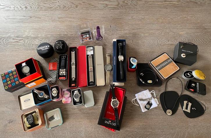 Horloges en sieraden Fossil,Alessi,Esprit, Sieraden, Tassen en Uiterlijk, Horloges | Dames, Zo goed als nieuw, Overige merken