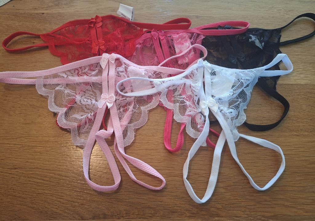 dames strings, Verzenden, Zwart, String
