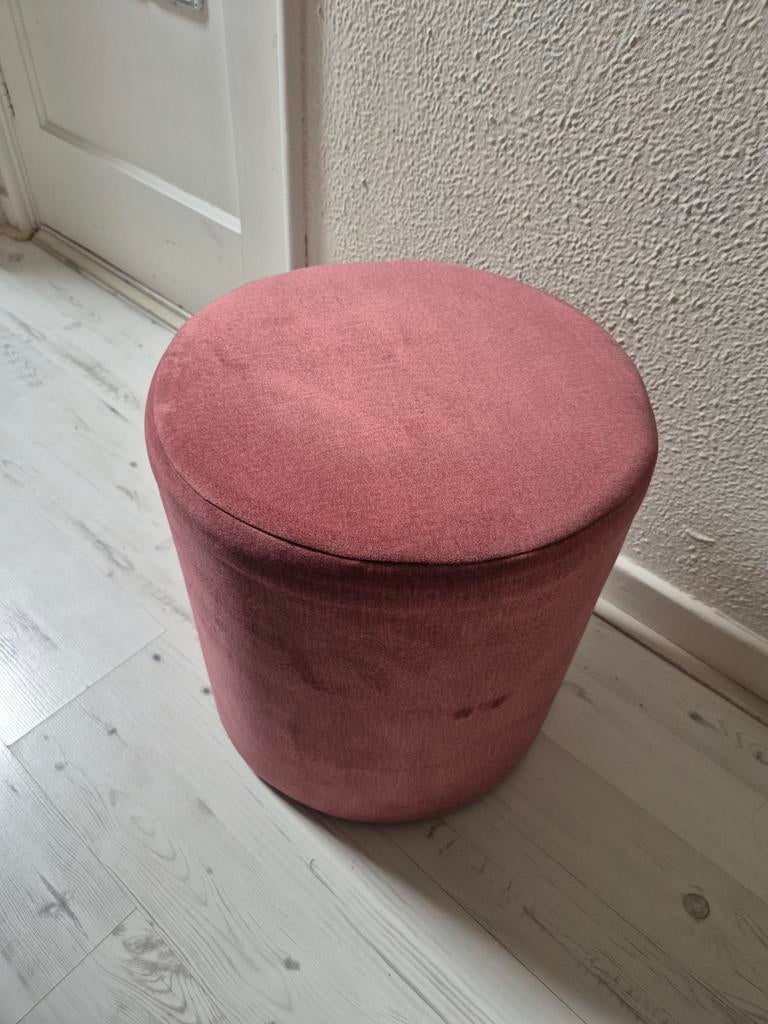 Poef oud roze, Ophalen, Minder dan 50 cm, Rond, Minder dan 50 cm