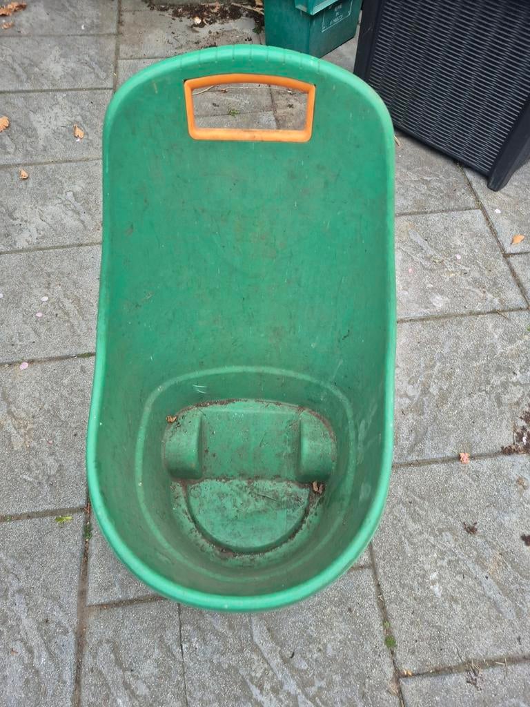 Groene tuinwagen op wielen - Handig voor tuinafval, Ophalen, Gebruikt, Handmatig, Onbekend