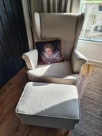 Ikea strandmon oorfauteuil en voetenbank, Ophalen, 75 tot 100 cm