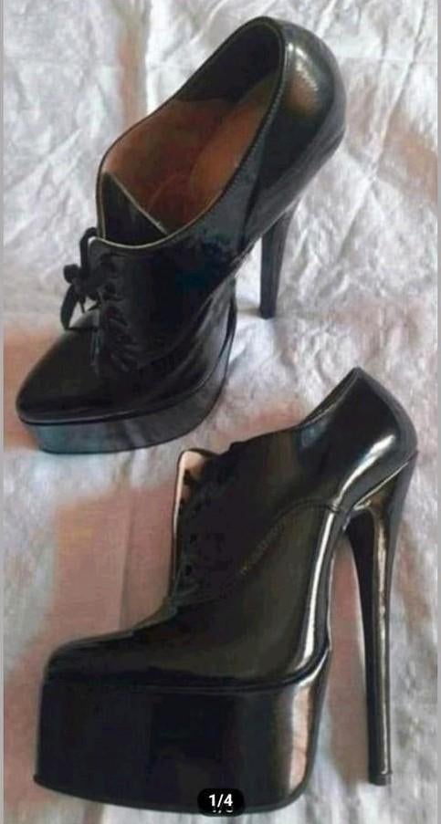 Zwart lak Oxford pumps high heels hoge hakken.Maat 37., Ophalen of Verzenden, Zwart