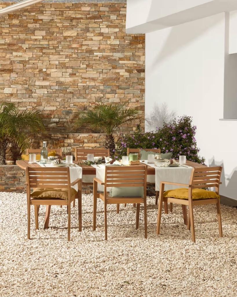 4 acaciahouten tuinstoelen - Kave Home, Ophalen, Zo goed als nieuw, Hout, Stapelbaar