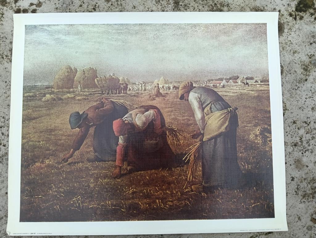 Set van 4 vintage kunstprints van Jean-François Millet, Antiek en Kunst, Kunst | Schilderijen | Klassiek, Ophalen of Verzenden