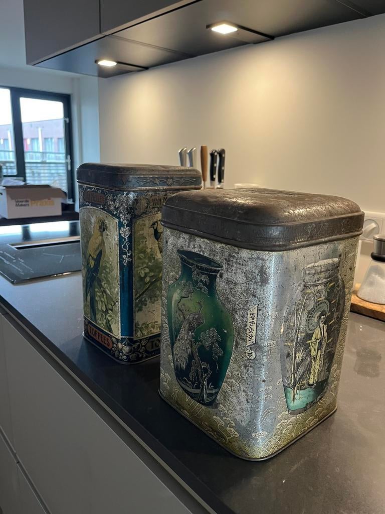 Antieke koffie- en theeblikken, Ophalen, Gebruikt, Overige materialen, Pot, Bus of Blik