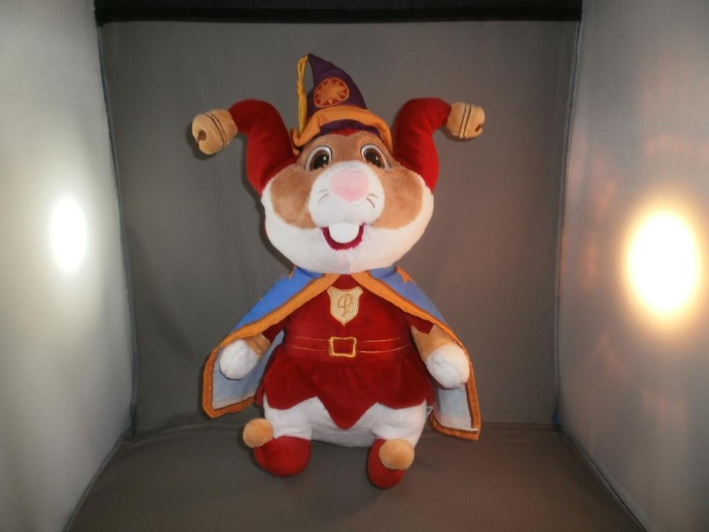 ah hamster pardoes 37 cm totaal velours rood wit bruin cape, Ophalen of Verzenden, Nieuw, Overige typen