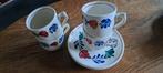 Boerenbont espresso kopjes, 4 stuks, Ophalen, Zo goed als nieuw, Kop(pen) en/of Schotel(s), Aardewerk