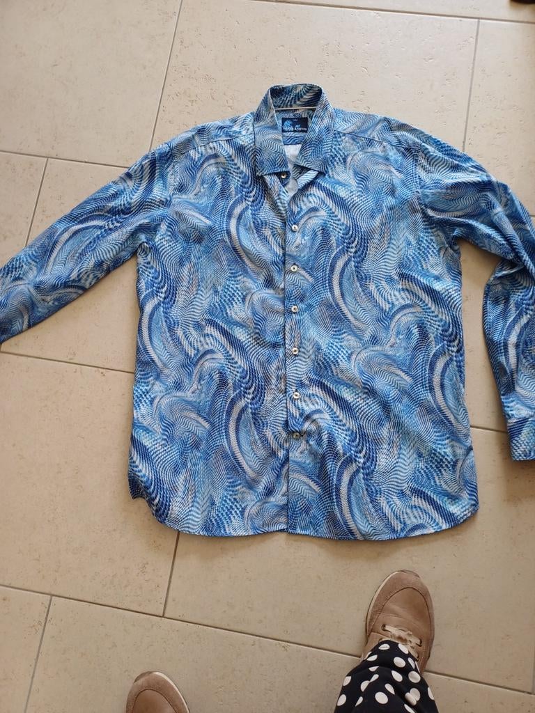 Prachtig overhemd Meyer & Meyer, Ophalen of Verzenden, Nieuw, Blauw, Halswijdte 43/44 (XL)