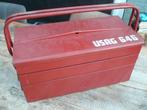 metalen ijzeren gereedschapskist, koffer, rood, Ophalen of Verzenden, Gebruikt