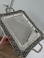 Marokkaans dienblad - Zilverkleurig met handvatten, Ophalen of Verzenden, Gebruikt, Rechthoekig, Metaal