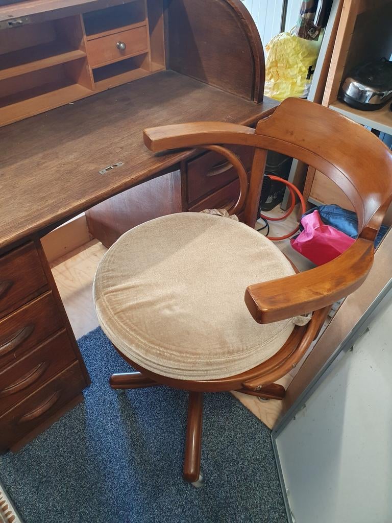 Klassieke houten bureaustoel, Ophalen of Verzenden