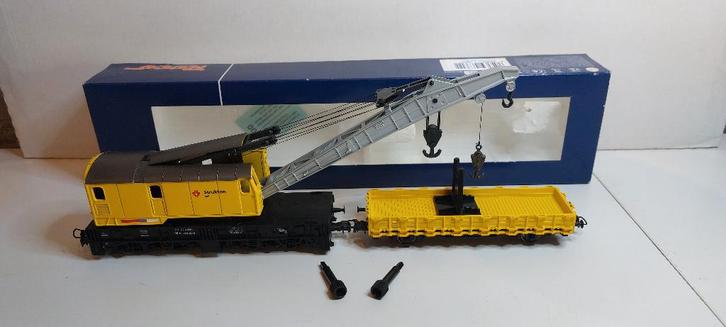 Strukton Kraan met Lage Bakwagon "compleet" **NIEUW** (01), Hobby en Vrije tijd, Modeltreinen | H0, Nieuw, Wagon, Wisselstroom