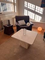 Travertin salontafel / bijzettafel, Vierkant, 55 tot 75 cm, Zo goed als nieuw, Ophalen