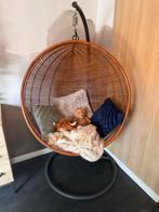 HK Living Rotan Hangstoel met Standaard - Uitstekende Staat, Ophalen, Bruin, Riet of Rotan, Zo goed als nieuw
