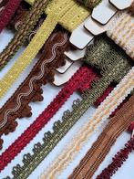 Prachtig pakket vintage sierbanden, rood groen bruin, Ophalen of Verzenden, Nieuw, Lint, Band of Elastiek